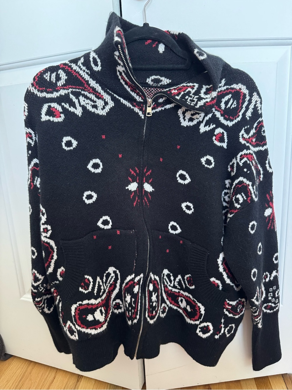 Black paisley sweater